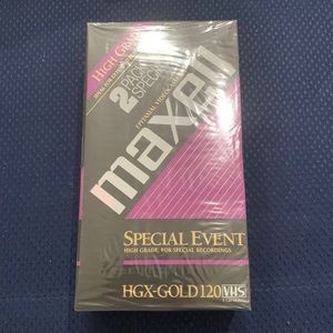 2 pack sealed maxell high grade Hgx-gold 120 vhs for recording